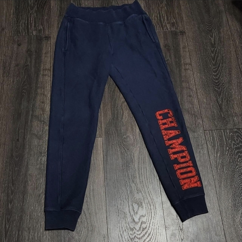 Champion Kids Navy Joggers with Red Lettering